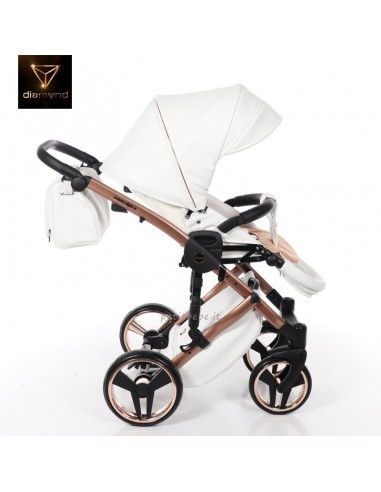 Junama Trio Diamond Mirror Satin Pelle Bianco e Champagne 05