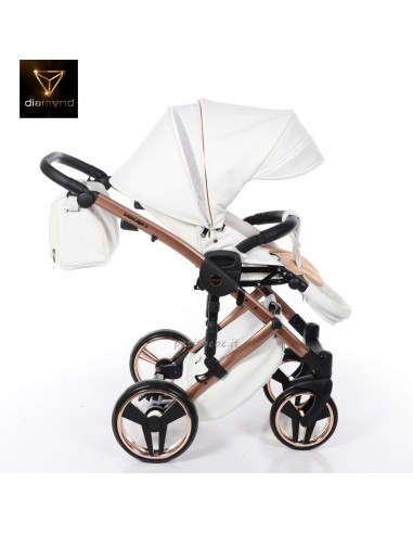 Junama Trio Diamond Mirror Satin Pelle Bianco e Champagne 05