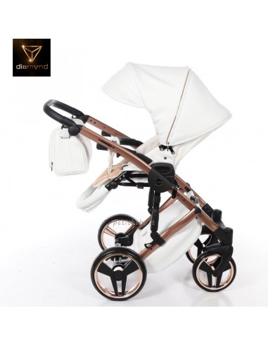 Junama Trio Diamond Mirror Satin Pelle Bianco e Champagne 05