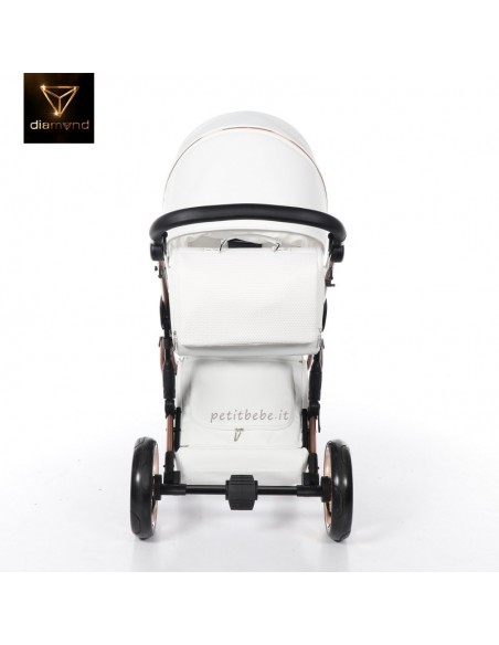 Junama Trio Diamond Mirror Satin Pelle Bianco e Champagne 05