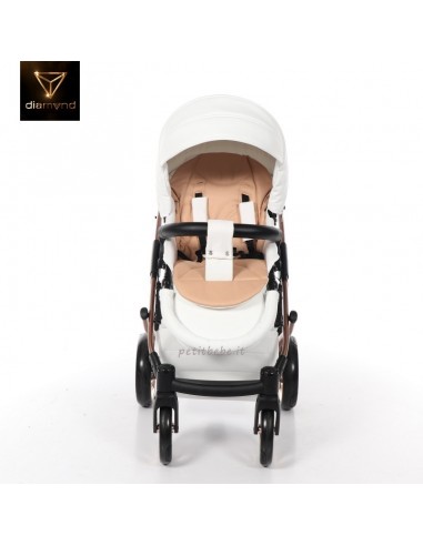 Junama Trio Diamond Mirror Satin Pelle Bianco e Champagne 05