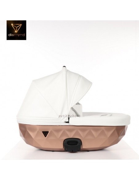 Junama Trio Diamond Mirror Satin Pelle Bianco e Champagne 05