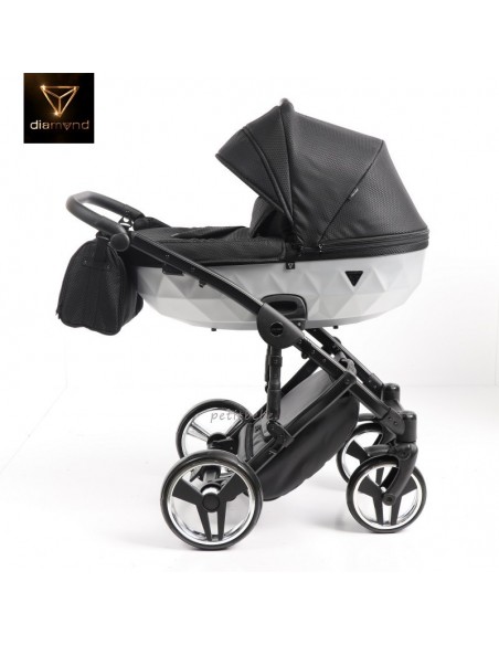 Junama Trio Diamond Mirror Satin Stoffa Nero e Bianco 01