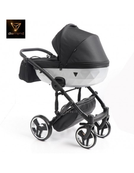 Junama Trio Diamond Mirror Satin Stoffa Nero e Bianco 01