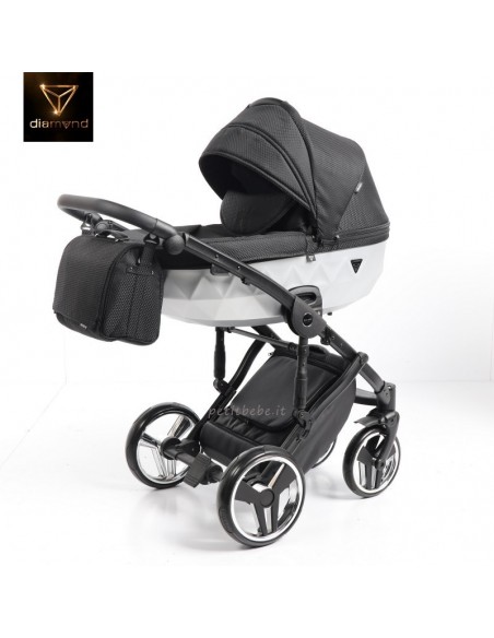 Junama Trio Diamond Mirror Satin Stoffa Nero e Bianco 01