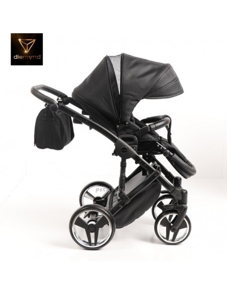 Junama Trio Diamond Mirror Satin Stoffa Nero e Bianco 01