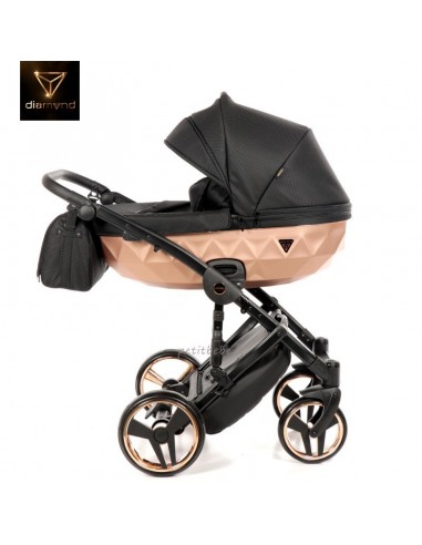 Junama Trio Diamond Mirror Satin Stoffa Nero e Champagne 02