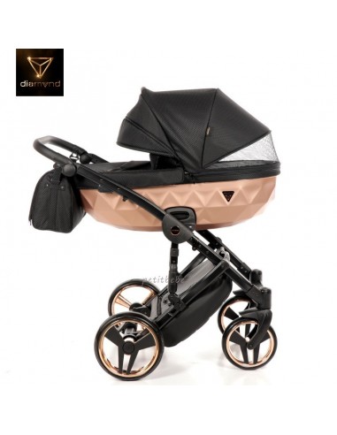 Junama Trio Diamond Mirror Satin Stoffa Nero e Champagne 02