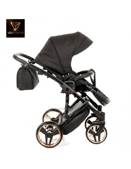 Junama Trio Diamond Satin Mirror Stoffa Nero e Champagne 02