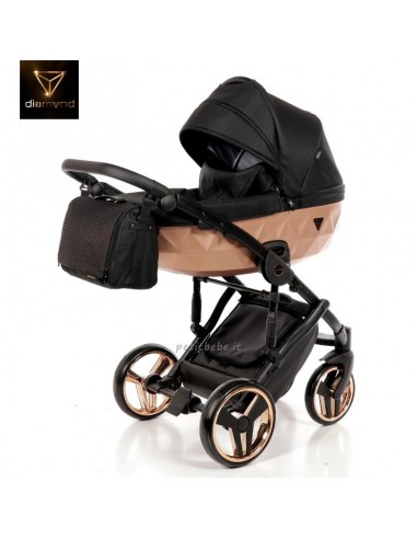 Junama Trio Diamond Mirror Satin Stoffa Nero e Champagne 02